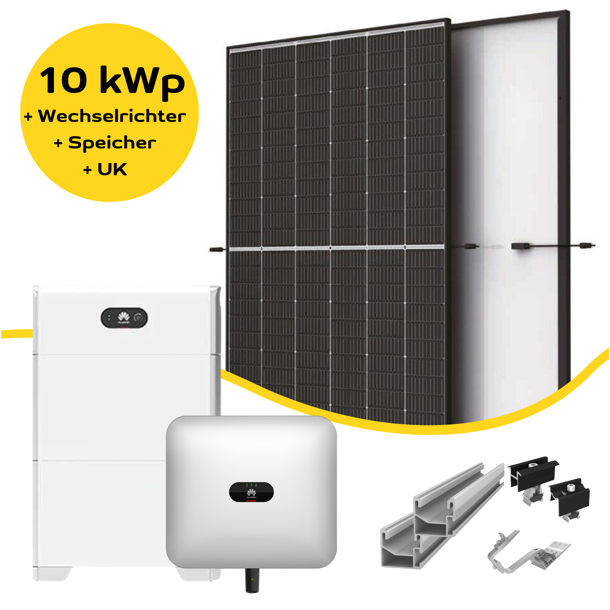 10 kW PV-Anlage-Komplettsystem mit Trina Modulen & Huawei Wechselrichter + Speicher